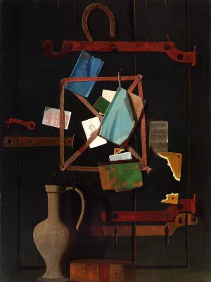 The Old Closet Door - Rack and Horseshoe with Dutch Jat by John Frederick Peto Oil Painting