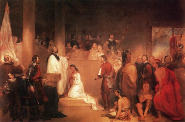 Main Product Photo of The Baptism of Pocahontas Painting by John Gadsby Chapman