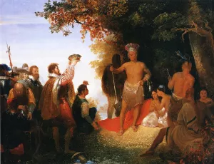 The Coronation of Powhatan by John Gadsby Chapman - Oil Painting Reproduction