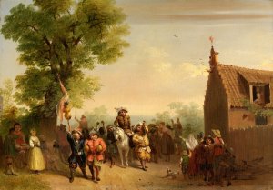 Triumph of Stoffel Brinkerhoff, on His Return from His Conquests in the East by John Gadsby Chapman Oil Painting
