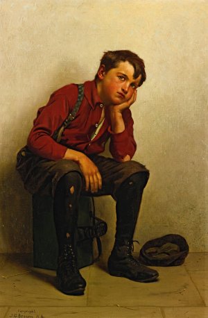 A Lull In Business by John George Brown Oil Painting