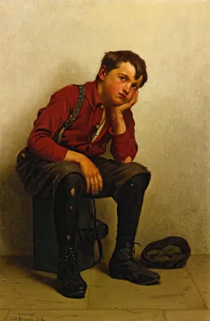 A Lull In Business by John George Brown Oil Painting
