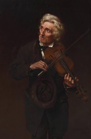 A Merry Air and a Sad Heart by John George Brown Oil Painting