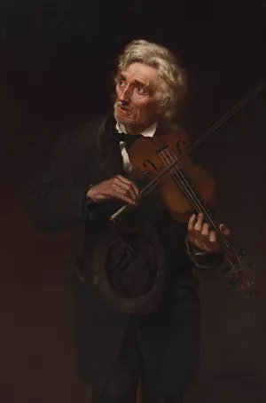 A Merry Air and a Sad Heart by John George Brown Oil Painting
