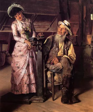 A New Weight by John George Brown Oil Painting