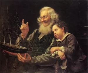 A Story of the Sea painting by John George Brown