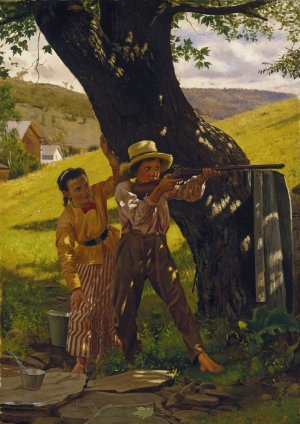 A Sure Shot by John George Brown Oil Painting