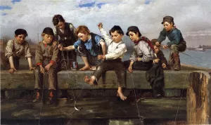 A Thrilling Moment by John George Brown - Oil Painting Reproduction