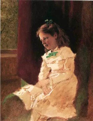 A Young Girl by the Window painting by John George Brown
