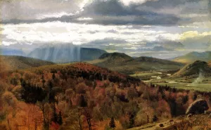 Autumn Landscape - Shelburne, VT by John George Brown Oil Painting