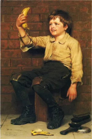 Banana Boy by John George Brown - Oil Painting Reproduction