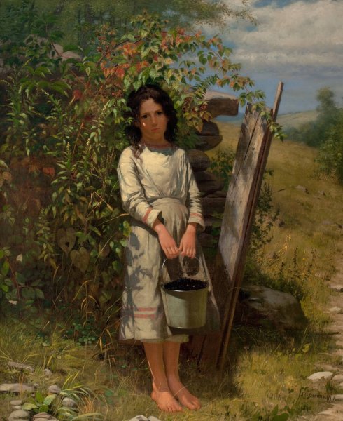 Main Product Photo of Blackberry Picking Painting by John George Brown