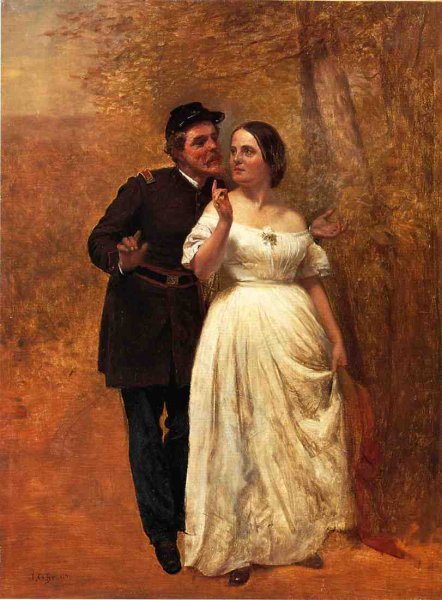 Courting by John George Brown - Hand-Painted Oil Painting Reproduction