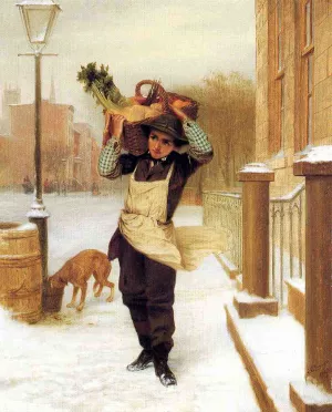 Delivery Boy by John George Brown Oil Painting