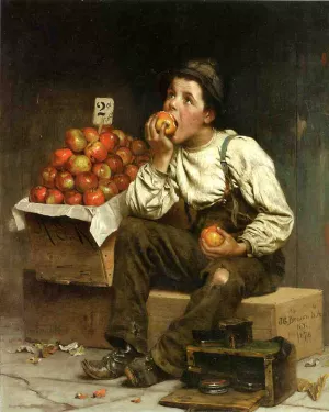 Eating the Profits by John George Brown - Oil Painting Reproduction