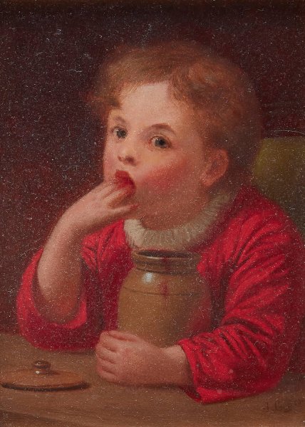 Main Product Photo of Fingers Before Forks  Painting by John George Brown