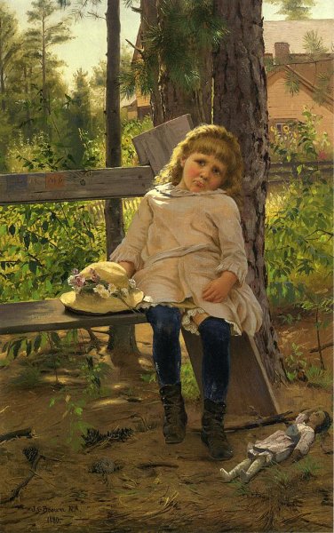 Golden Locks by John George Brown - Hand-Painted Oil Painting Reproduction