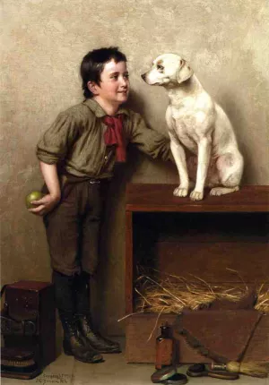 His Favorite Pet by John George Brown - Oil Painting Reproduction