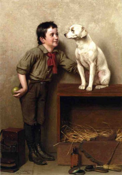 Main Product Photo of His Favorite Pet Painting by John George Brown