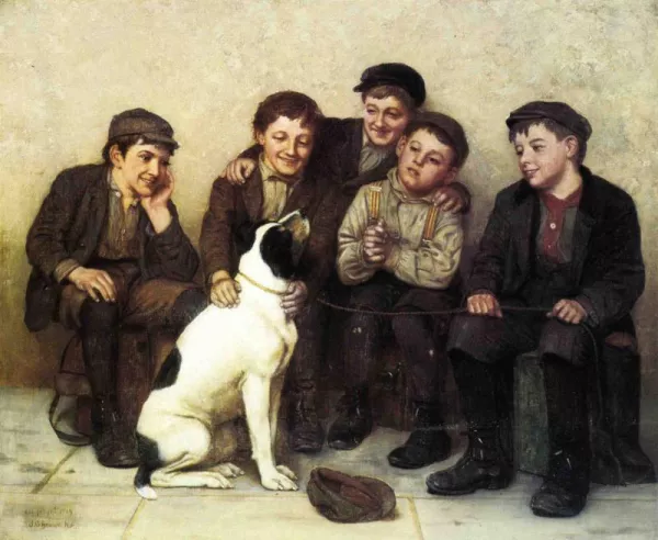 In Good Hands by John George Brown - Oil Painting Reproduction