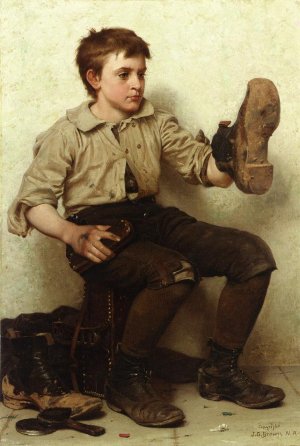 Jersey Mud by John George Brown Oil Painting