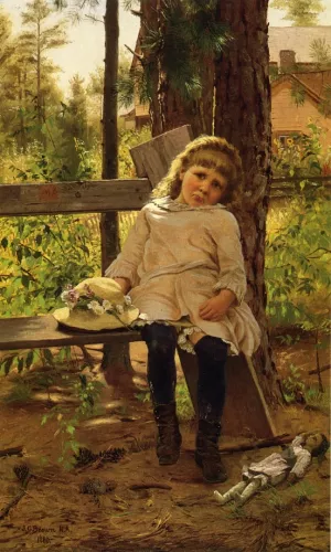 Left Behind by John George Brown - Oil Painting Reproduction