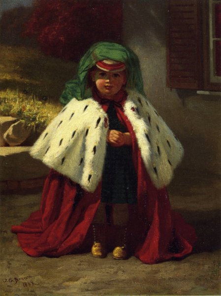 Main Product Photo of Little Girl with Ermine Coat Painting by John George Brown
