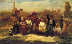 Look out for the Engine while the Bell Rings Oil painting by John George Brown