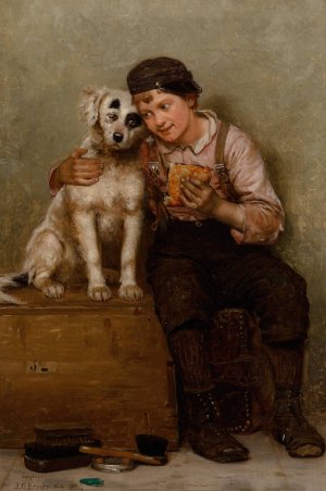Lunch for Two by John George Brown Oil Painting