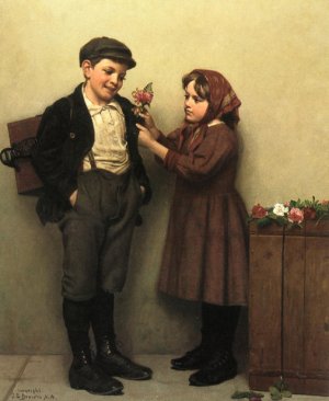 Madame Von Bodenhausen Avec Son Enfant Luli by John George Brown Oil Painting