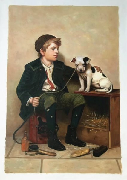 Sample hand-painted oil reproduction of My Best Friend by Henri Biva