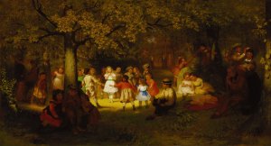 Picnic Party in the Woods by John George Brown Oil Painting
