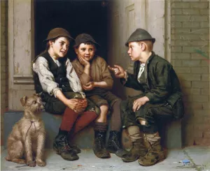 Plotting Mischief by John George Brown - Oil Painting Reproduction