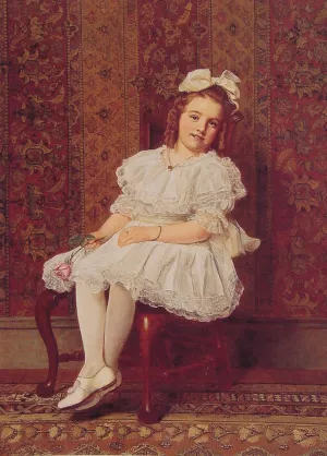 Portrait of Miss Gibson by John George Brown Oil Painting