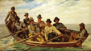 Pull for the Shore by John George Brown - Oil Painting Reproduction