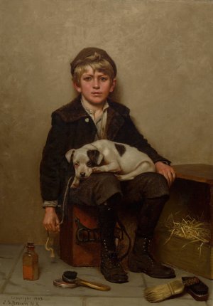 Shoeshine Boy by John George Brown Oil Painting