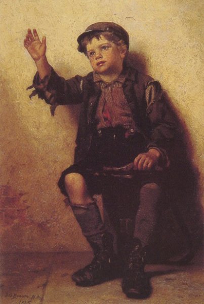 Shoeshine Boy by John George Brown - Hand-Painted Oil Painting Reproduction
