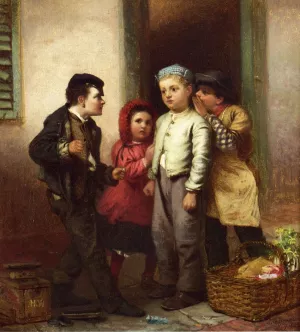 Sorry He Spoke by John George Brown Oil Painting