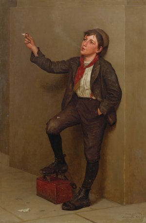 Taking A Break by John George Brown Oil Painting