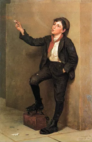 Taking a Break by John George Brown - Oil Painting Reproduction