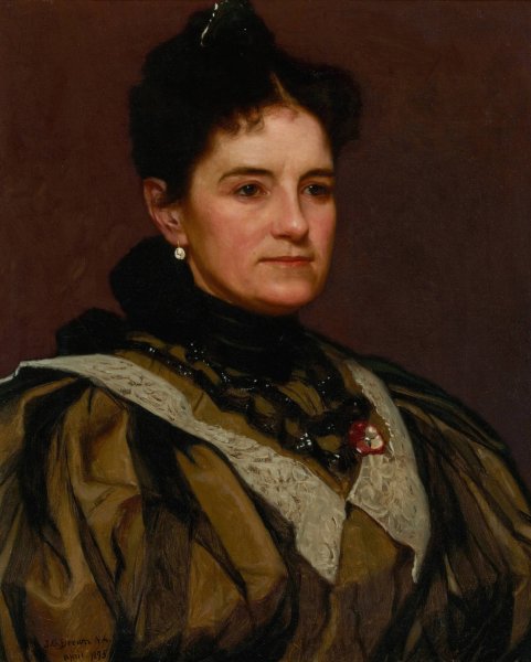 The Artist's Wife  by John George Brown - Hand-Painted Oil Painting Reproduction