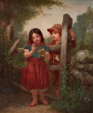 The Bouquet by John George Brown Oil Painting