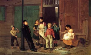 The Bully of the Neighborhood by John George Brown Oil Painting