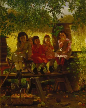 The Cider Mill by John George Brown Oil Painting