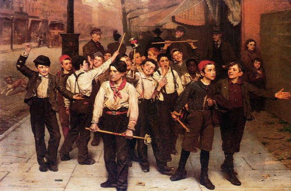 The Gang by John George Brown - Hand-Painted Oil Painting Reproduction