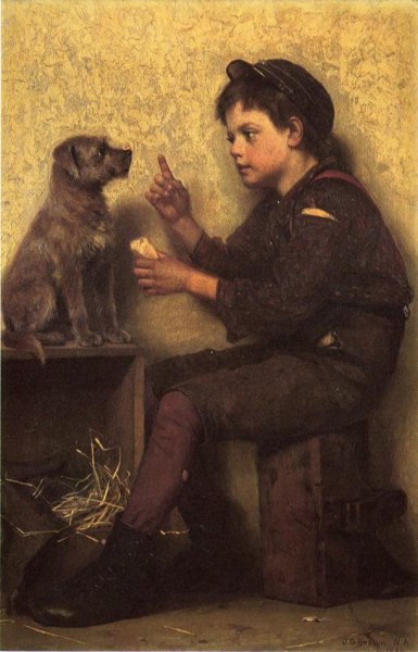 Main Product Photo of The Lesson Painting by John George Brown