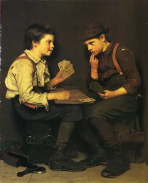 The Little Joker by John George Brown - Oil Painting Reproduction