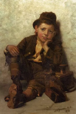 The Little Shoe-Shine Boy by John George Brown Oil Painting