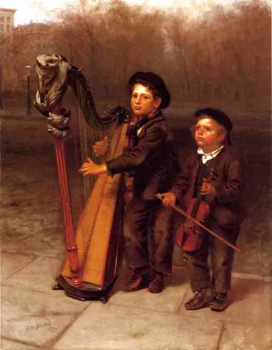 The Little Strollers painting by John George Brown