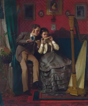 The Music Lesson by John George Brown Oil Painting